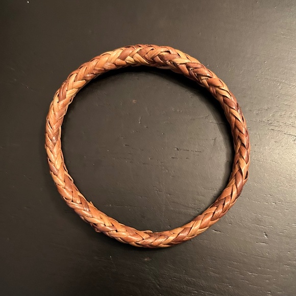 Vintage Lot Tortoise Beaded Celluloid Necklace & 2 Basket Weave Bangle Bracelets - Picture 8 of 11